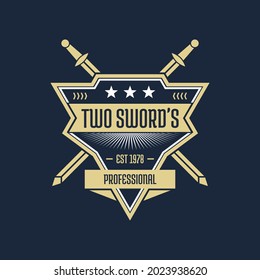vintage logo, Label Stamp Logo design vector, Vector illustration