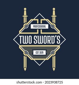 vintage logo, Label Stamp Logo design vector, Vector illustration