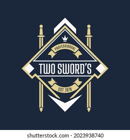 vintage logo, Label Stamp Logo design vector, Vector illustration