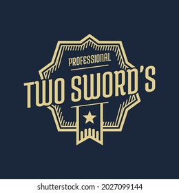 vintage logo, Label Stamp Logo design vector, Vector illustration