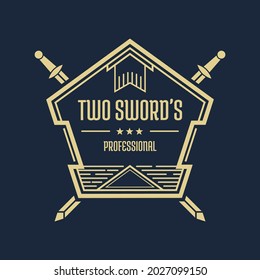 vintage logo, Label Stamp Logo design vector, Vector illustration