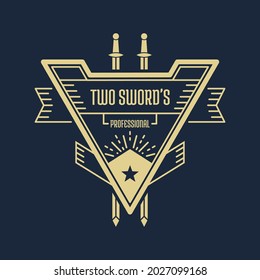 vintage logo, Label Stamp Logo design vector, Vector illustration