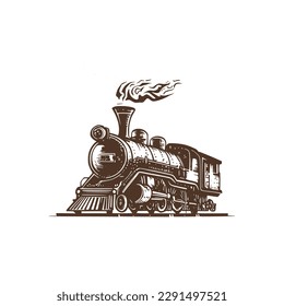 Logo vintage una locomotora