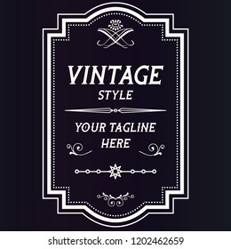 Vintage Logo Vintage Luxury Banner Template Design for Label, Frame, Product Tags. Retro Emblem Design. Vector illustration