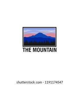 Vintage logo mountain for adventure and outdoor