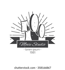 Vintage Logo For Movie Studio. Vector Sign Or Badge