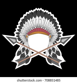 Vintage logo. Native American.