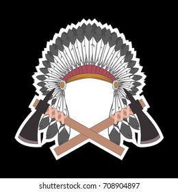 Vintage logo. Native American.