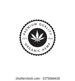 vintage logo of organic hemp for brand,label or badge