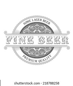 Vintage Logo. Ornate Beer Label