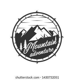 Vintage logo for outdoor with mountain elements