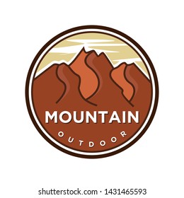 Vintage logo for outdoor with mountain elements