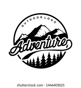 Vintage Logo Outdoor Mountain Elements Stock Vector (Royalty Free ...