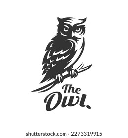 vintage logo owl template illustration