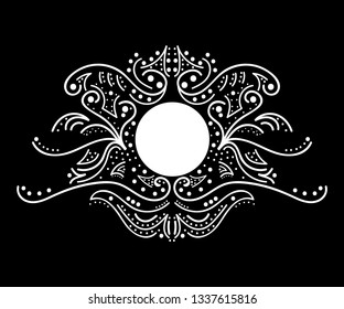 vintage logo pattern black and white 