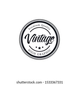 Vintage logo Premium Quality with circle Stamp, Frames, Grunge Design. Icon Art Vector. Old Style Frames,  design template insignias logotype.