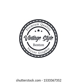Vintage logo Premium Quality with circle Stamp, Frames, Grunge Design. Icon Art Vector. Old Style Frames,  design template insignias logotype.