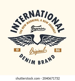 Vintage logo print free vectors original denim brand 