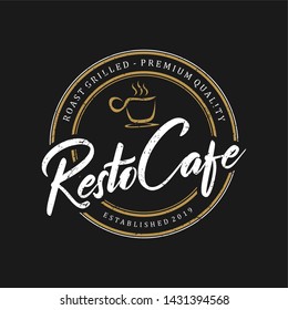 Vintage logo for restaurant food and drink