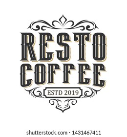 Vintage logo for restaurant food and drink