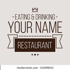Vintage logo. Restaurant label template. Graphic design element for business: cafe, bar, pub. Vector Illustration isolated on white background.