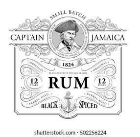 Vintage Logo for Rum Label