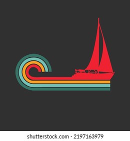 vintage logo sailing ship t-shirt vector illustration design