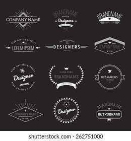 Vintage Logo set,  retro design elements, business signs template, logos, identity, labels, badges and objects.