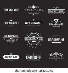 Retro Vintage Insignias Logotypes Set Vector Stock Vector (Royalty Free ...