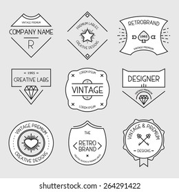 Vintage Logo set, retro design elements, business signs template, logos, identity, labels, badges and objects.
