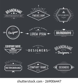 Vintage Logo set, retro design elements, business signs template, logos, identity, labels, badges and objects.