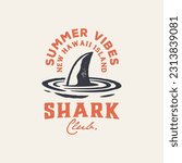 vintage logo shark template illustration