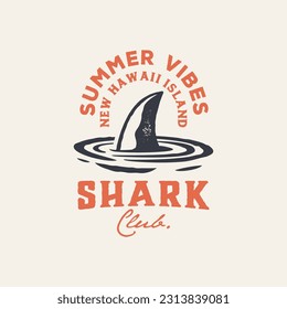 vintage logo shark template illustration