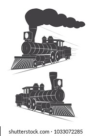 Vintage logo steam locomotive