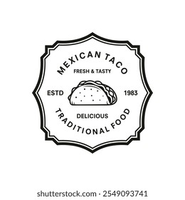 vintage logo tacos vector template illustration