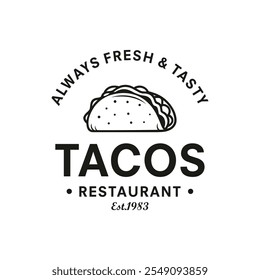 ilustração do modelo vetor tacos do logotipo vintage