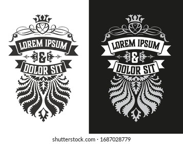 Vintage Logo Template Design for Label, Frame, Product Tags. Retro Emblem Design. Vector illustration