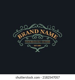 plantilla de logotipo vintage con efecto de grifo