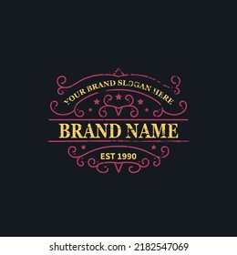 vintage logo template with grunge effect