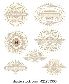 Vintage logo template, Hotel, Restaurant, Business or Boutique Identity. Design with Flourishes Elegant Design Elements.Vector