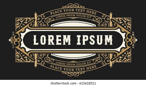 vintage logo template, Hotel, Restaurant, Business Identity set.