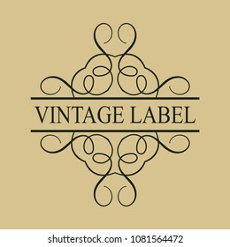 Vintage logo template for labels. Vector logotype element, retro label, badge