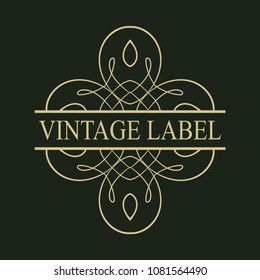 Vintage logo template for labels. Vector logotype element, retro label, badge