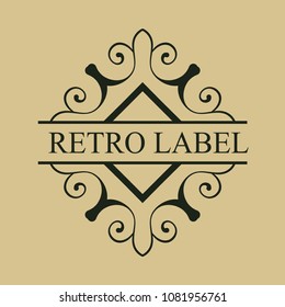 Vintage logo template for labels. Vector logotype element, retro label, badge