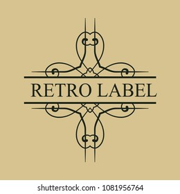 Vintage logo template for labels. Vector logotype element, retro label, badge