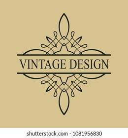 Vintage logo template for labels. Vector logotype element, retro label, badge