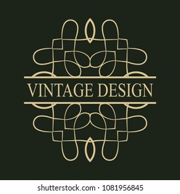 Vintage logo template for labels. Vector logotype element, retro label, badge