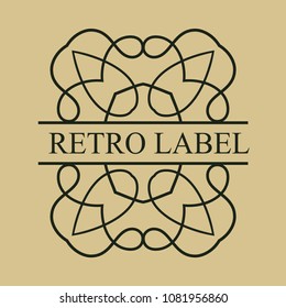 Vintage logo template for labels. Vector logotype element, retro label, badge