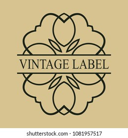 Vintage logo template for labels. Vector logotype element, retro label, badge