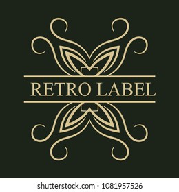 Vintage logo template for labels. Vector logotype element, retro label, badge